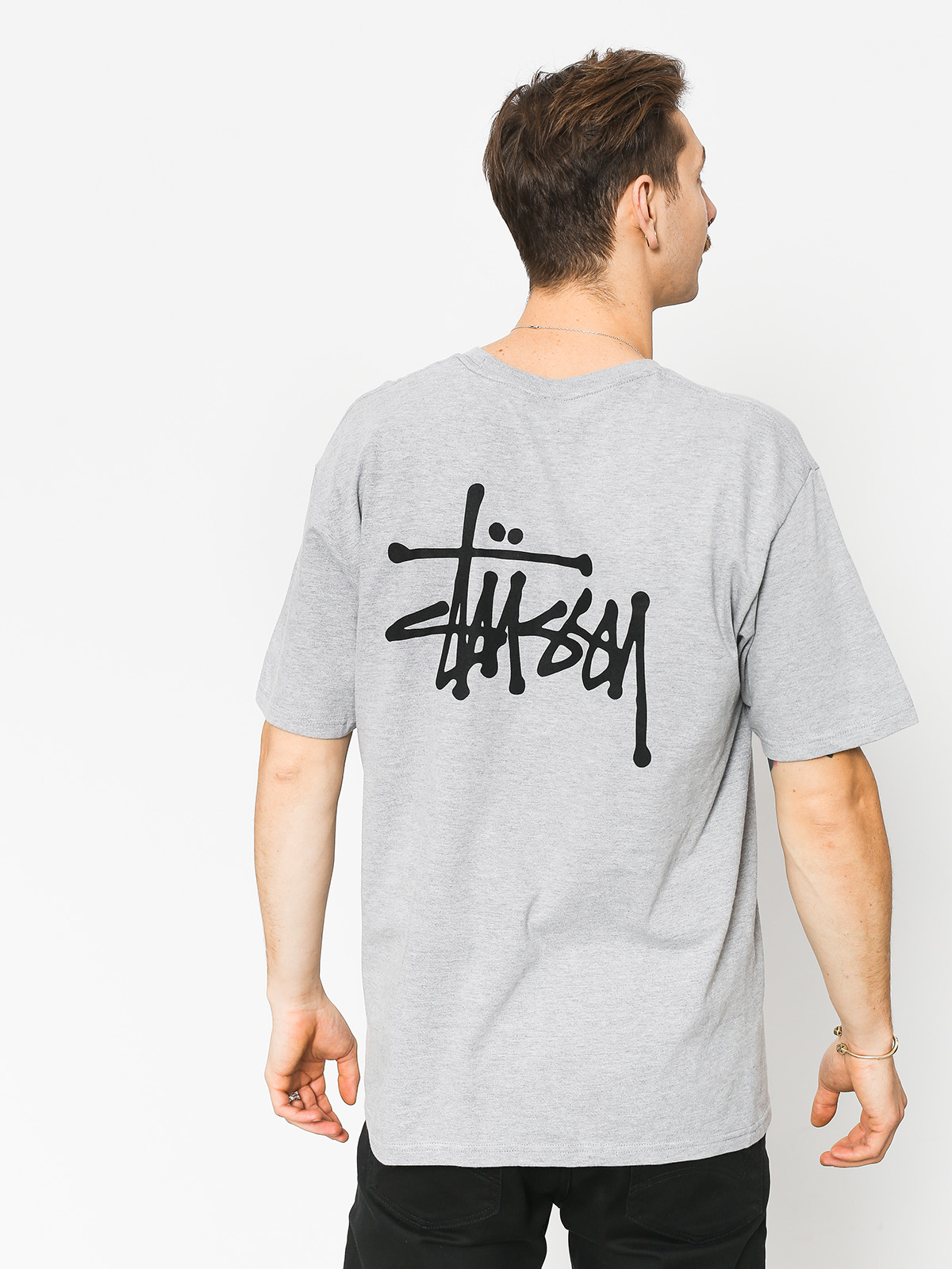 T-shirt Stussy Basic Stussy (grey heather)