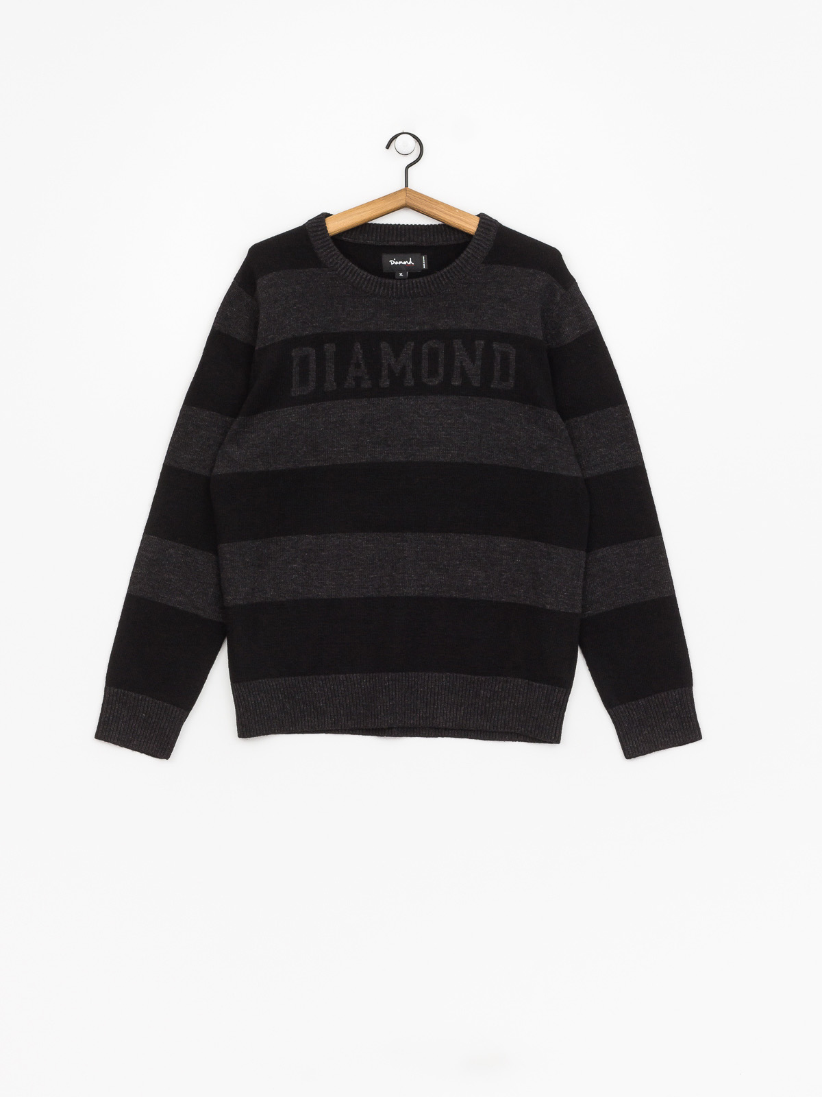 Sweter Diamond Supply Co. Striped Wool (black)