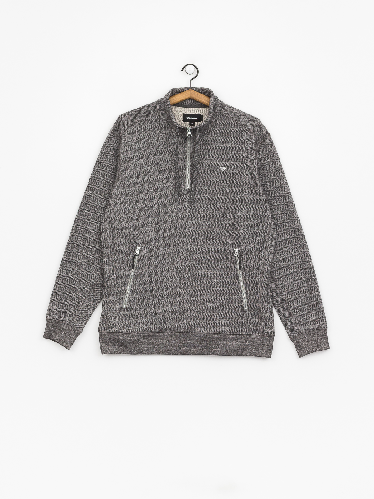 Bluza z kapturem Diamond Supply Co. Diamante Mock Neck (heather grey)