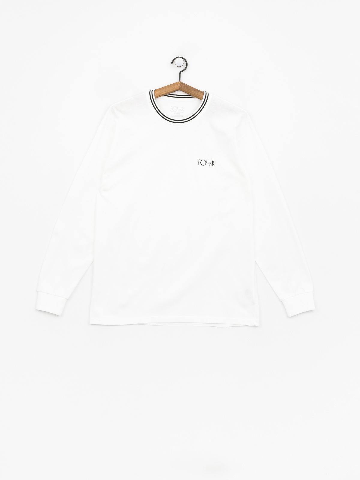 Longsleeve Polar Skate Striped Rib (white/black)