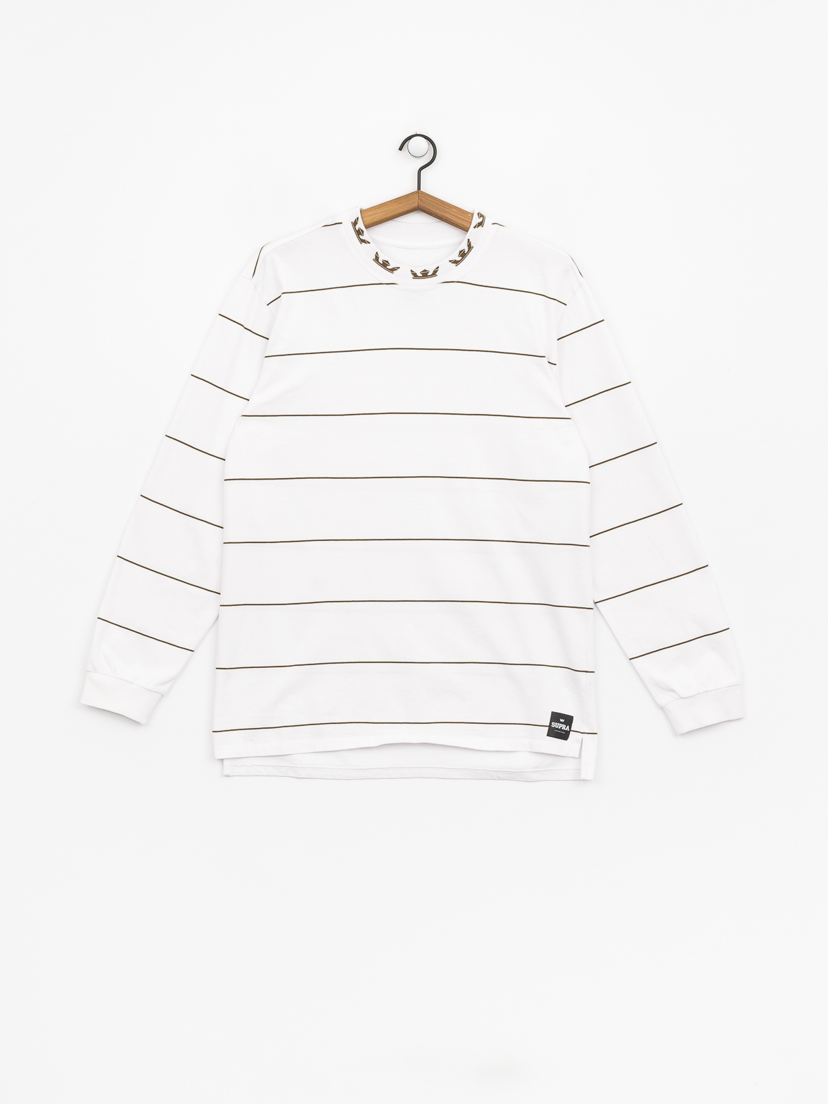 Longsleeve Supra Banded (white/olv)