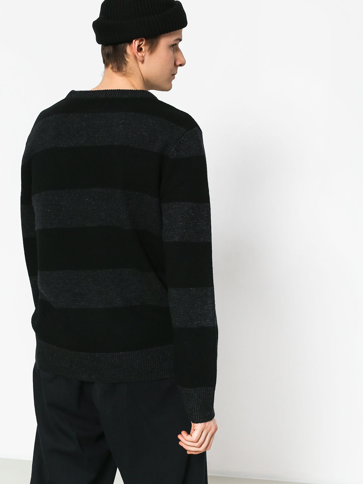 Sweter Diamond Supply Co. Striped Wool (black)
