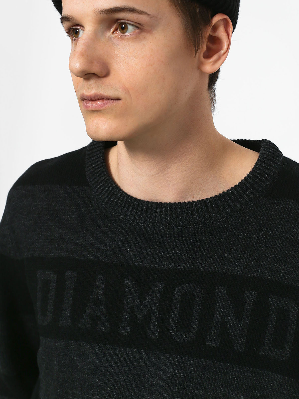 Sweter Diamond Supply Co. Striped Wool (black)