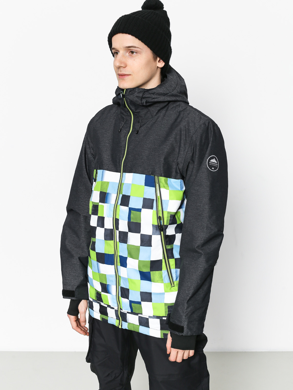 Męska Kurtka snowboardowa Quiksilver Sierra (check atomic green)