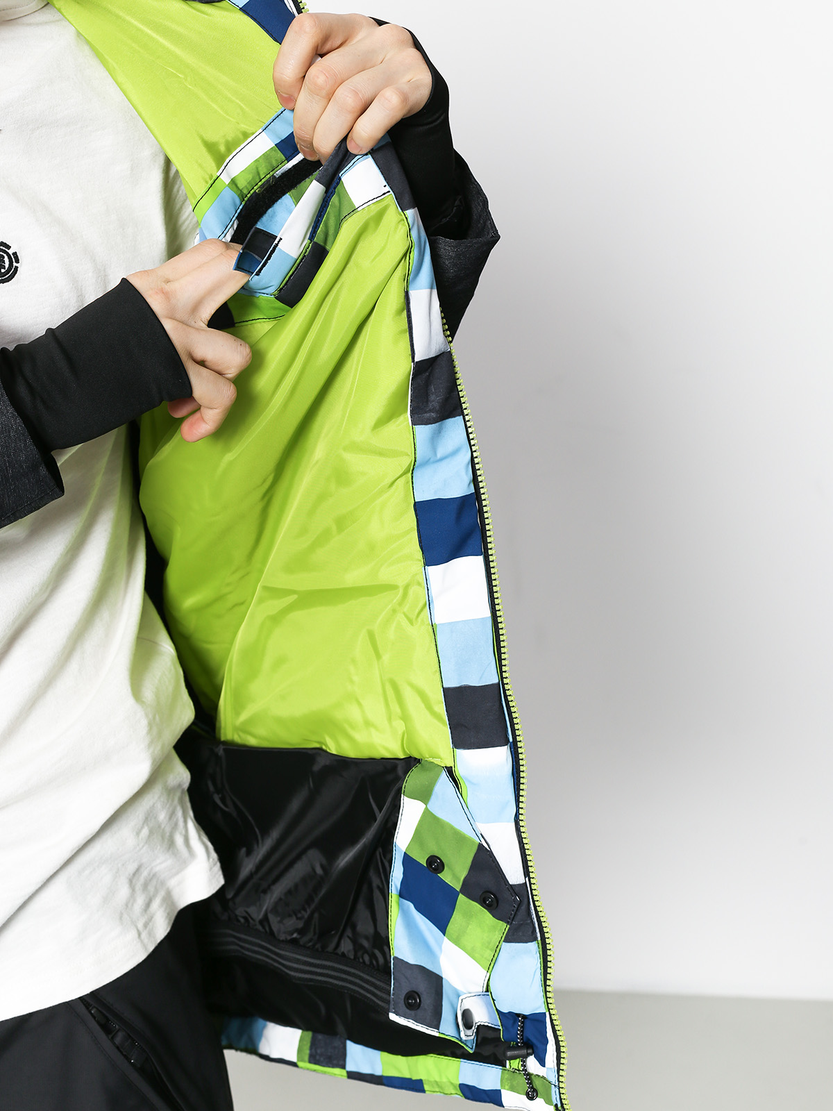 Męska Kurtka snowboardowa Quiksilver Sierra (check atomic green)