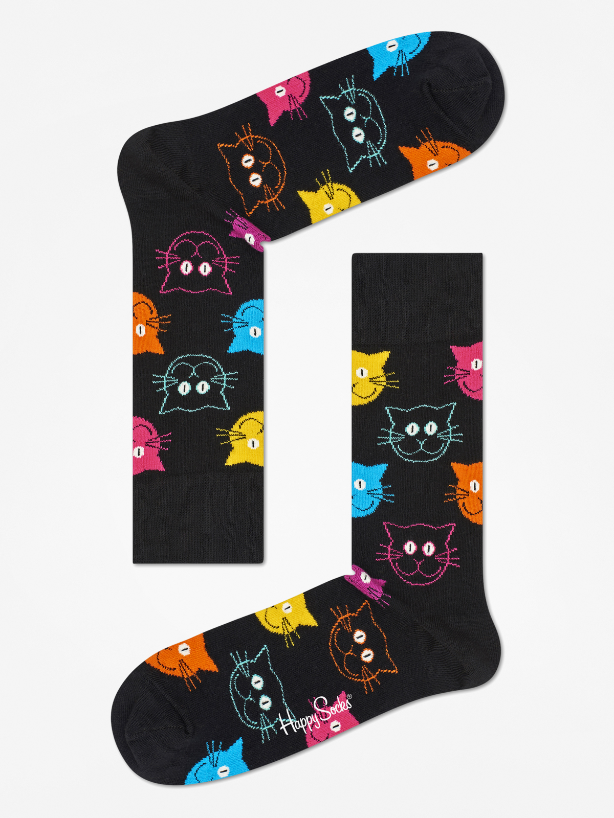 Skarpetki Happy Socks Animal Cat (black/pink)