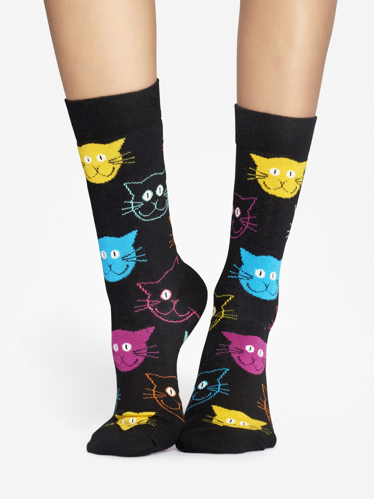 Skarpetki Happy Socks Animal Cat (black/pink)