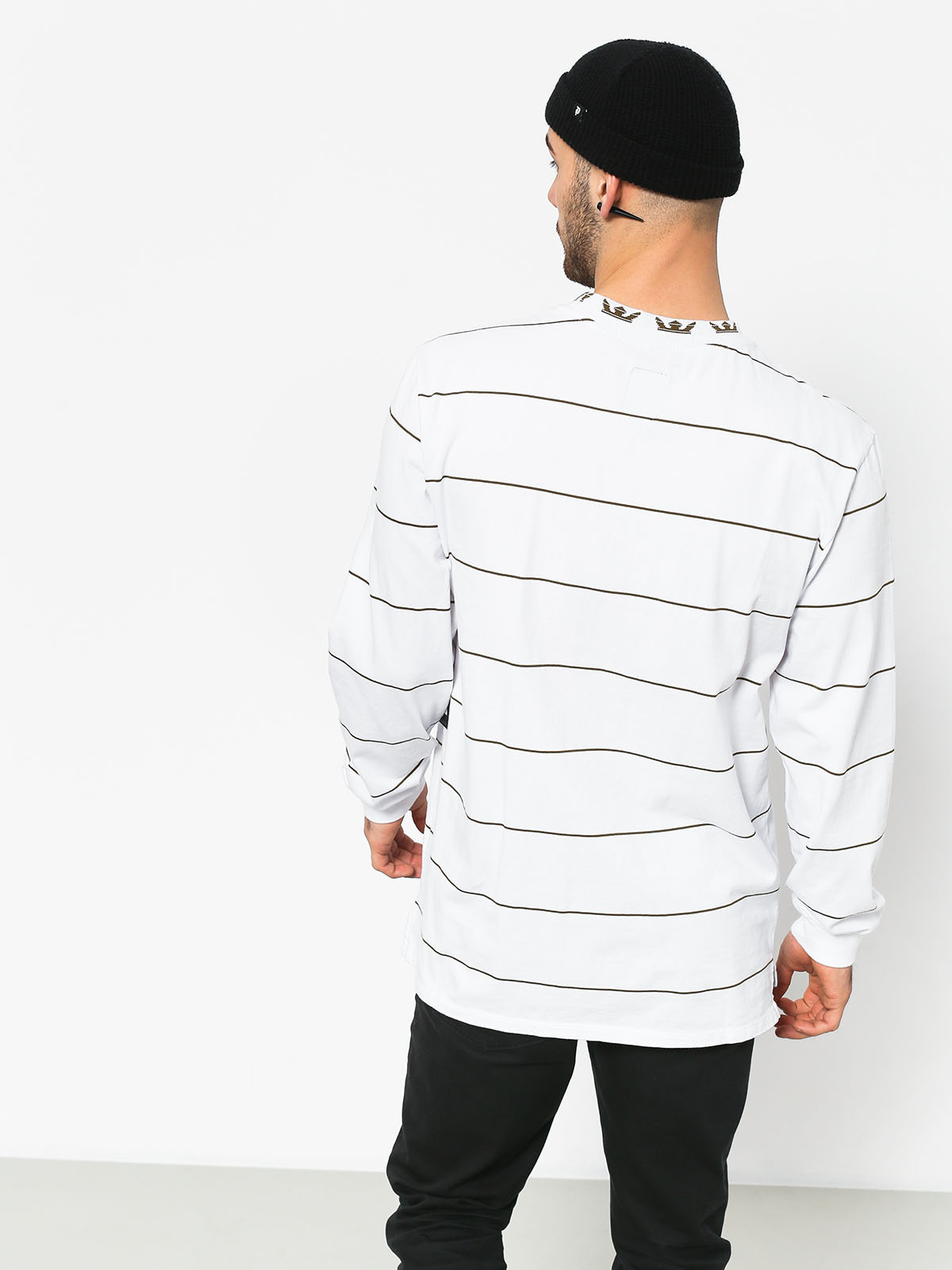 Longsleeve Supra Banded (white/olv)