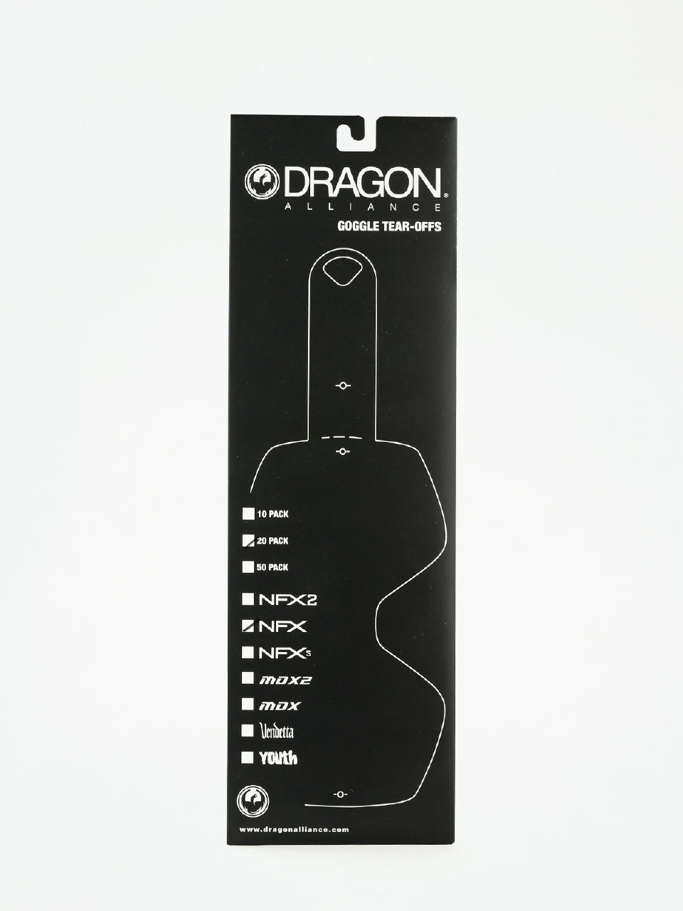 Zrywki do gogli Dragon NFX (tear off 20 pack clear)