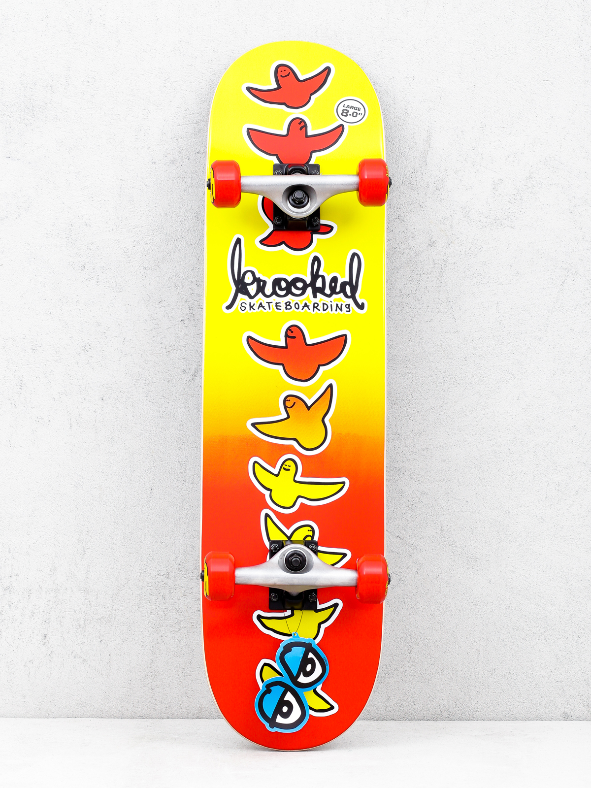 Deskorolka Krooked Birdical Fades (red/yellow)