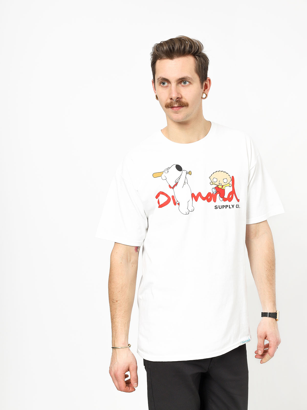 T-shirt Diamond Supply Co. Family Guy Og Script (white)