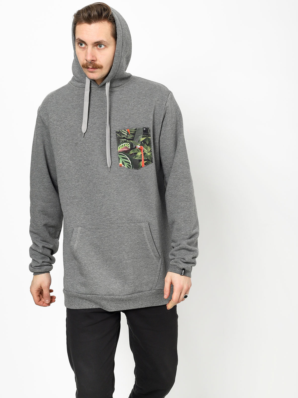 Bluza z kapturem Malita Flamingo Pocket (heathergrey)