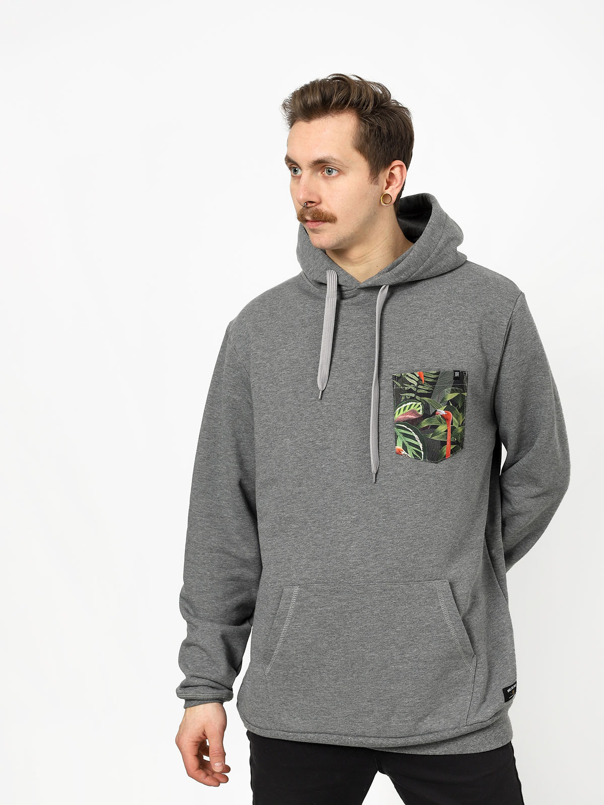 Bluza z kapturem Malita Flamingo Pocket (heathergrey)