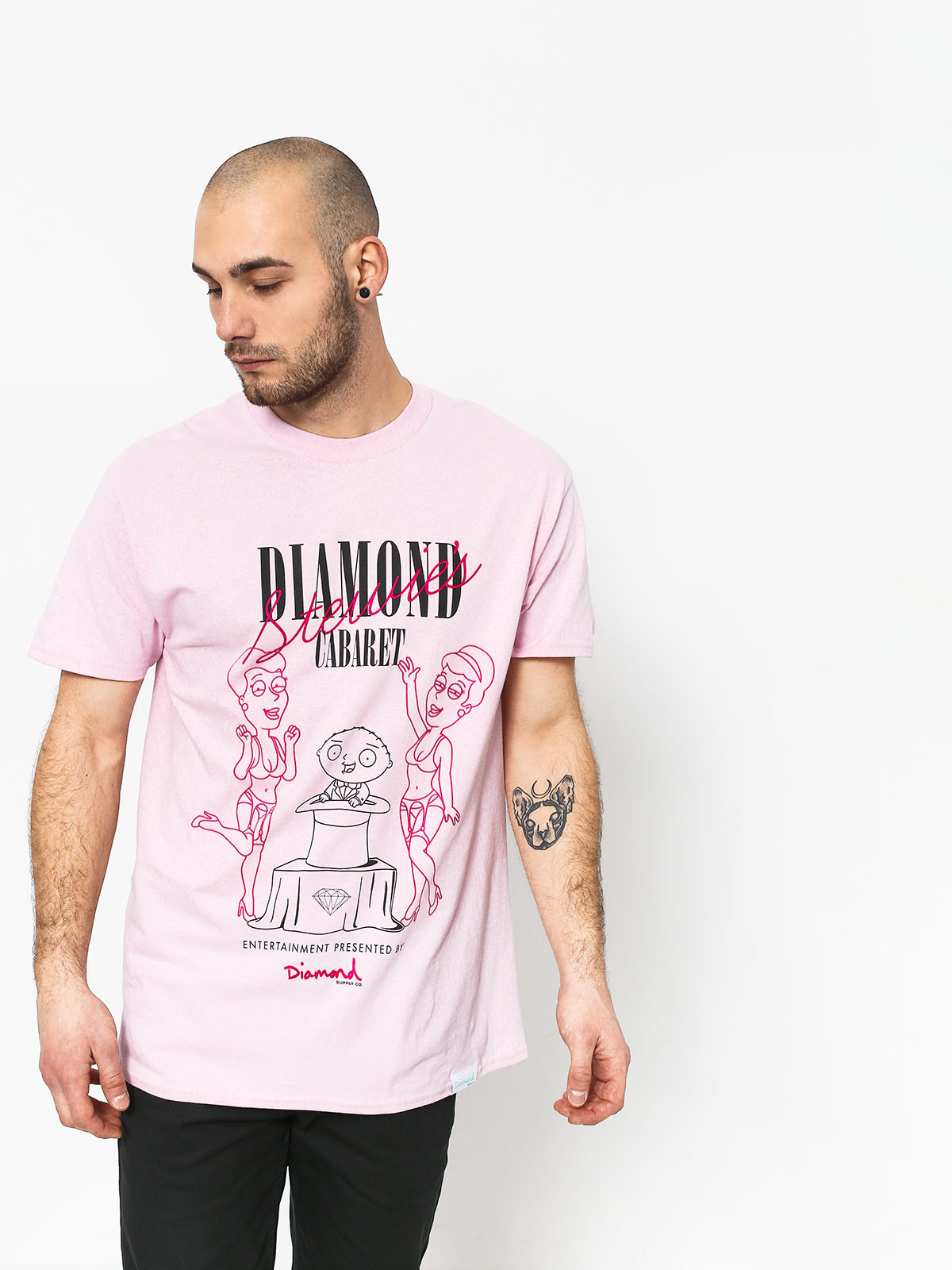 T-shirt Diamond Supply Co. Stewie'S Diamond Cabaret (pink)