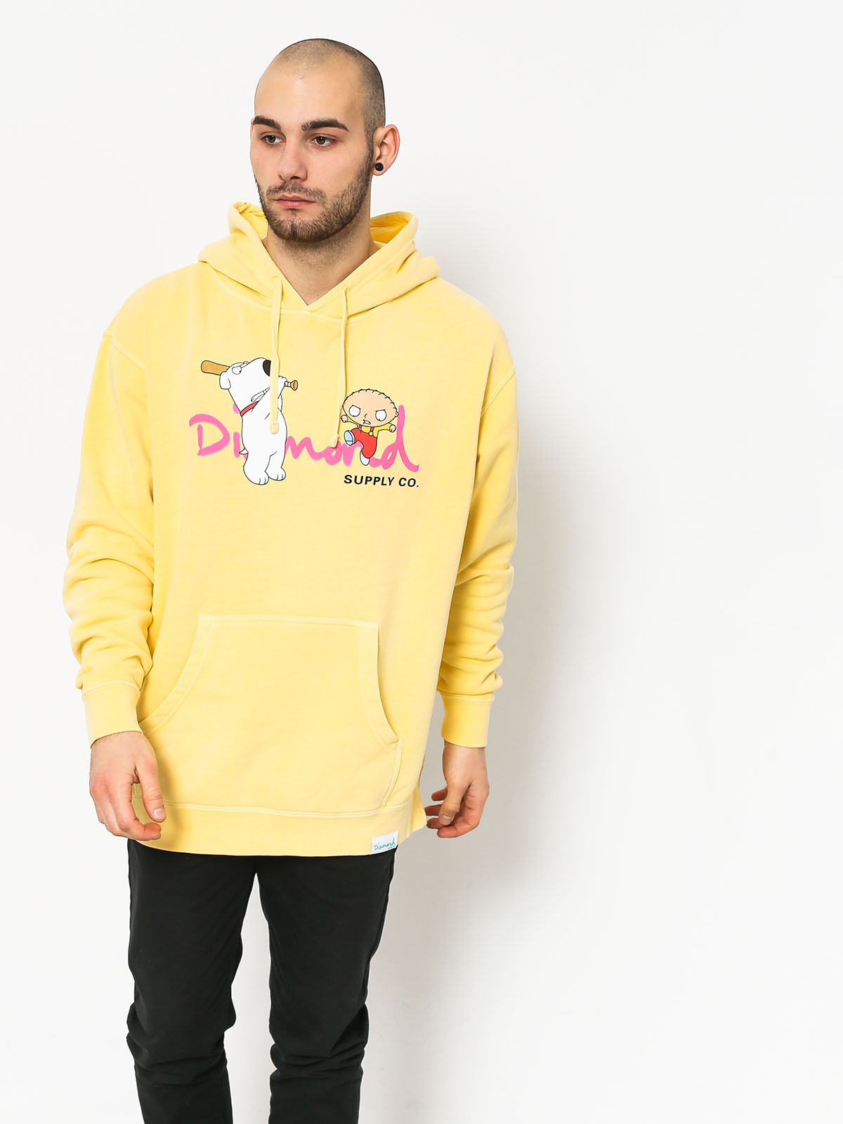 Bluza z kapturem Diamond Supply Co. Family Guy Og Script (yellow)