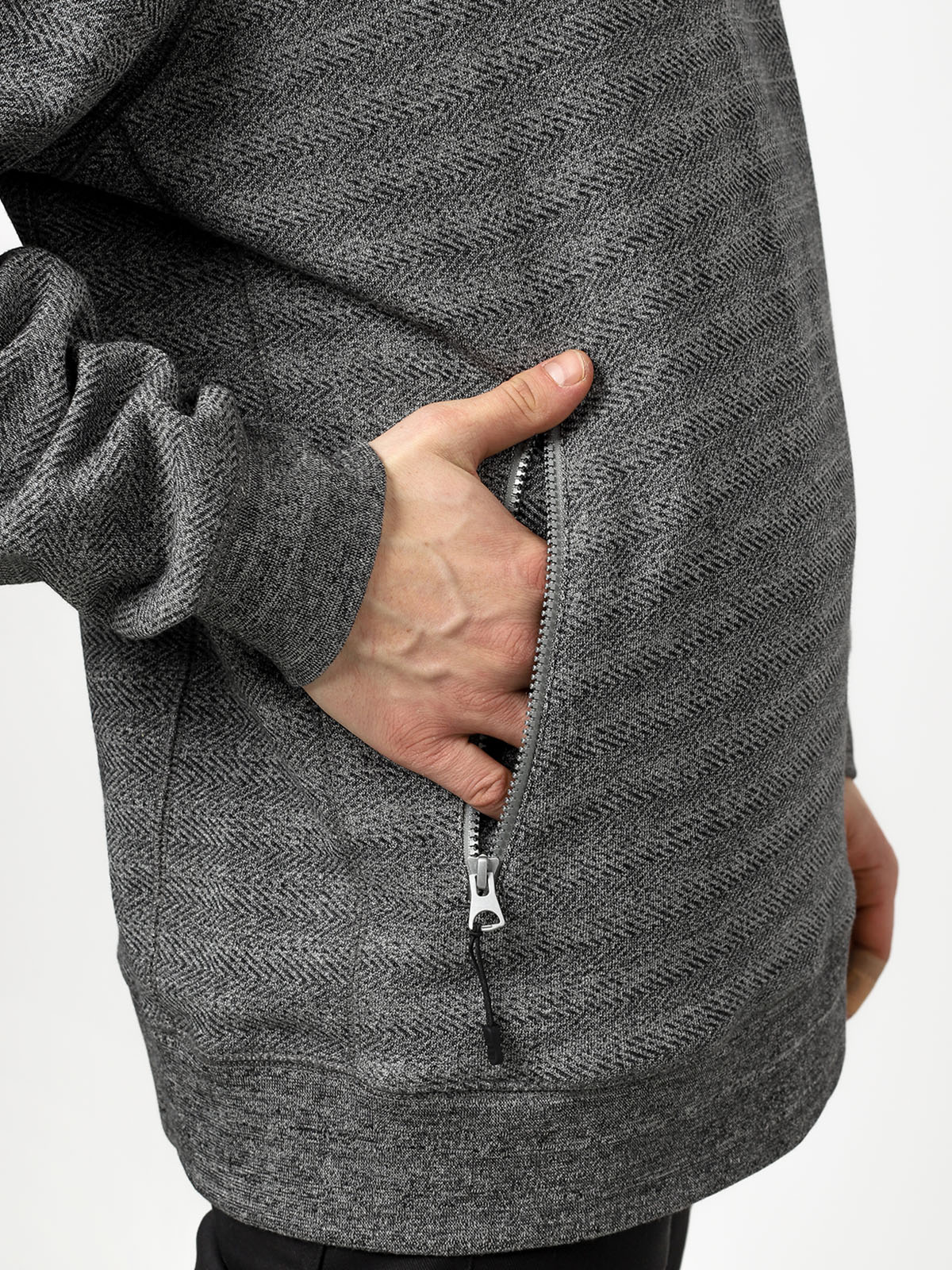 Bluza z kapturem Diamond Supply Co. Diamante Mock Neck (heather grey)