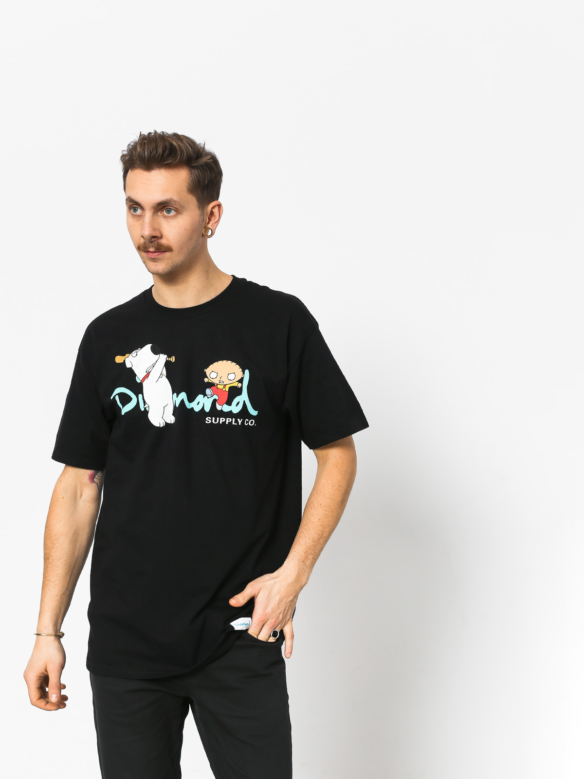 T-shirt Diamond Supply Co. Family Guy Og Script (black)