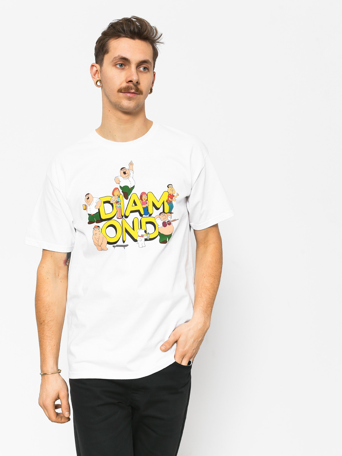 T-shirt Diamond Supply Co. Diamond X Family Guy (white)