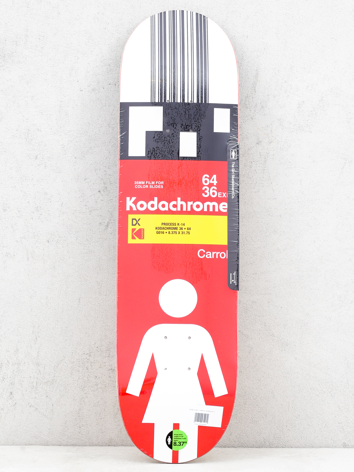 Deck Girl Skateboard Carroll Kodak (white/black/red)