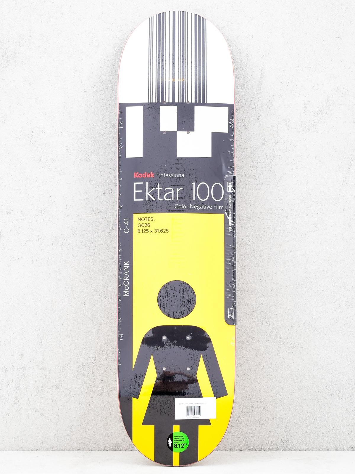 Deck Girl Skateboard Mccrank Kodak (white/black/yellow)