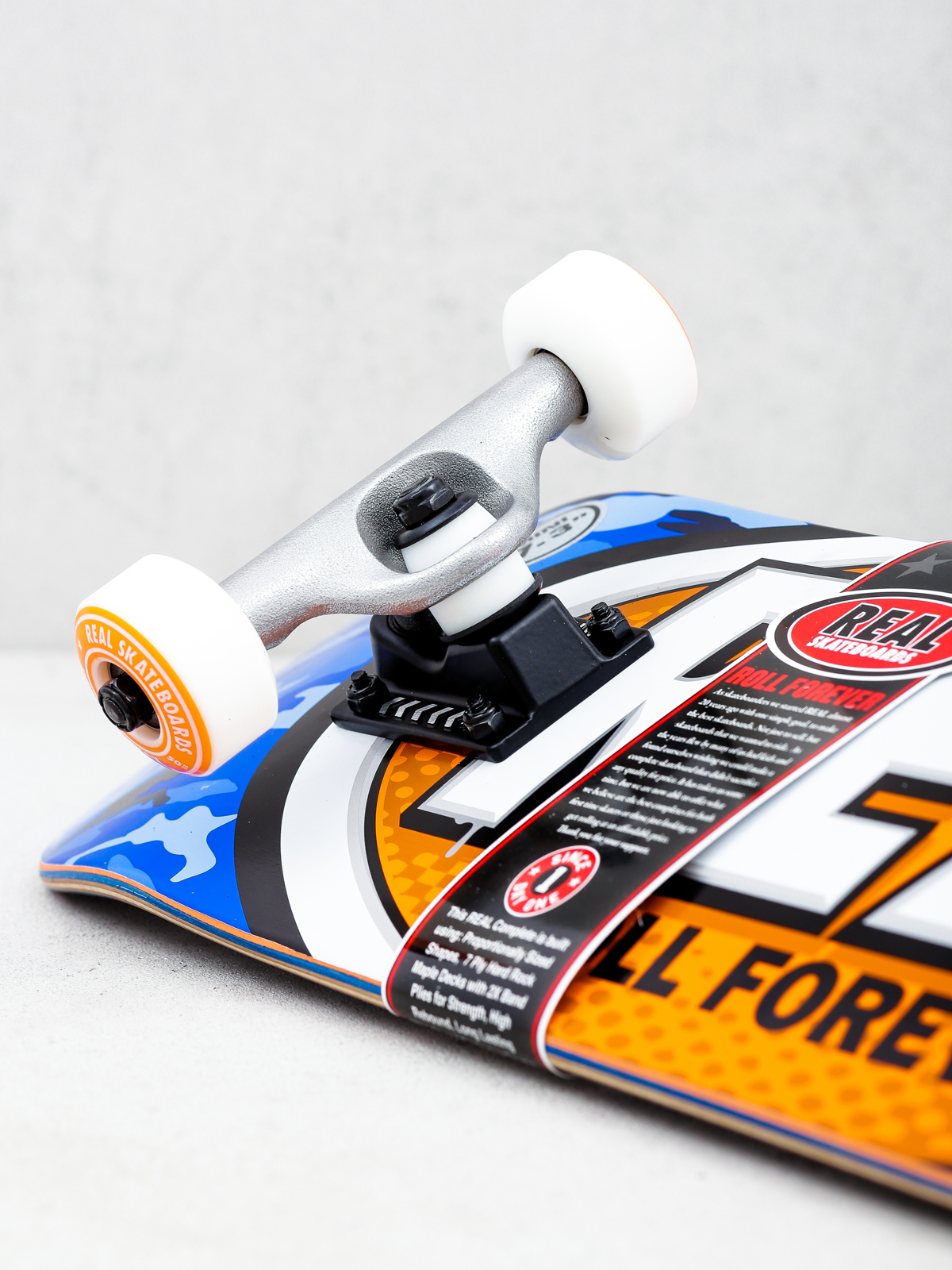 Deskorolka Real New Awol Ovals Mini (blue camo/orange)