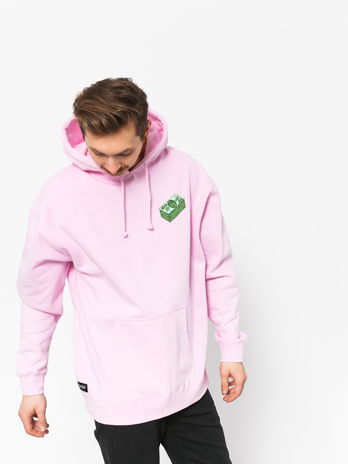 Bluza z kapturem RipNDip Money Talks HD (light pink)