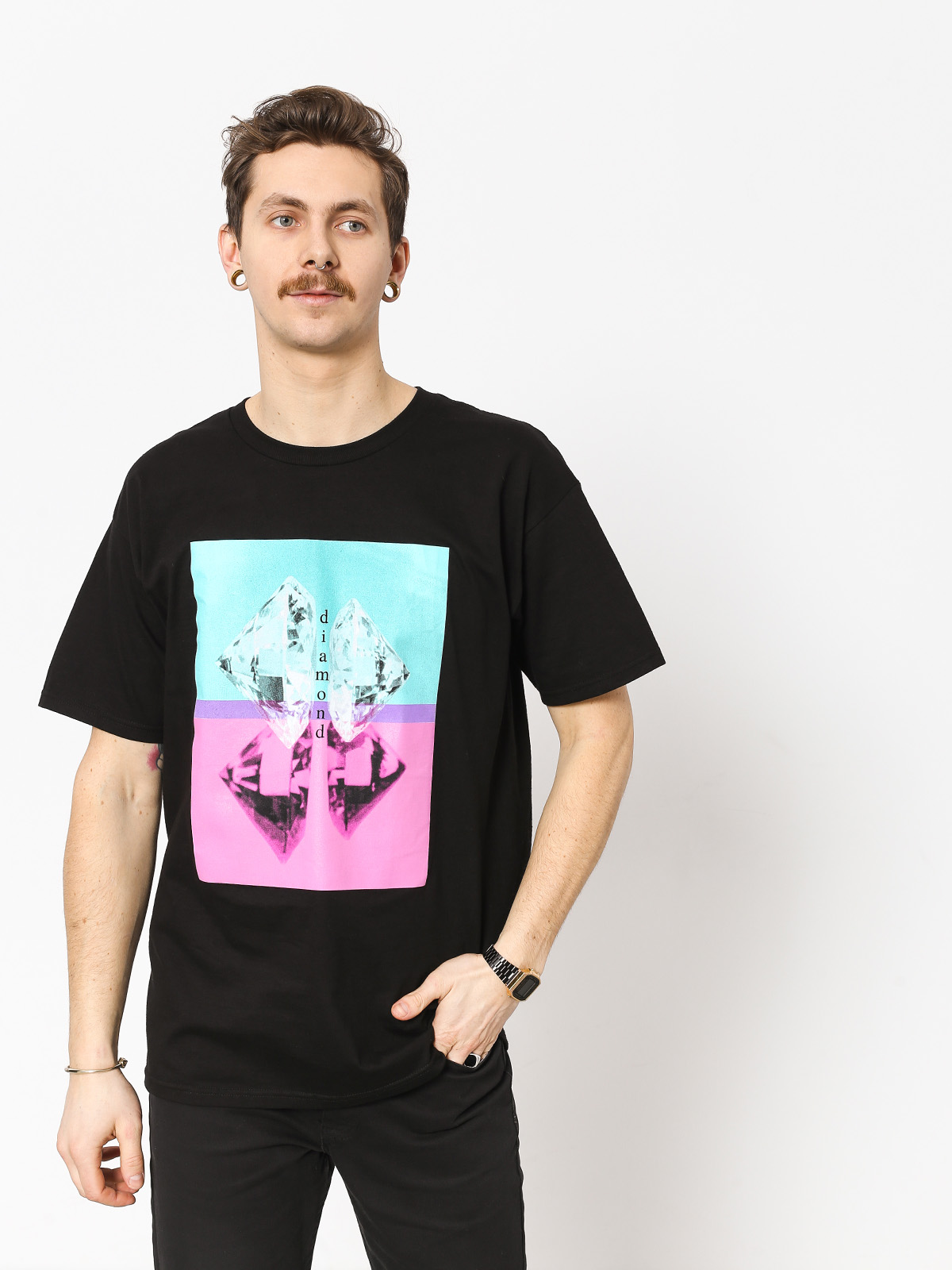 T-shirt Diamond Supply Co. Duplicated (black)
