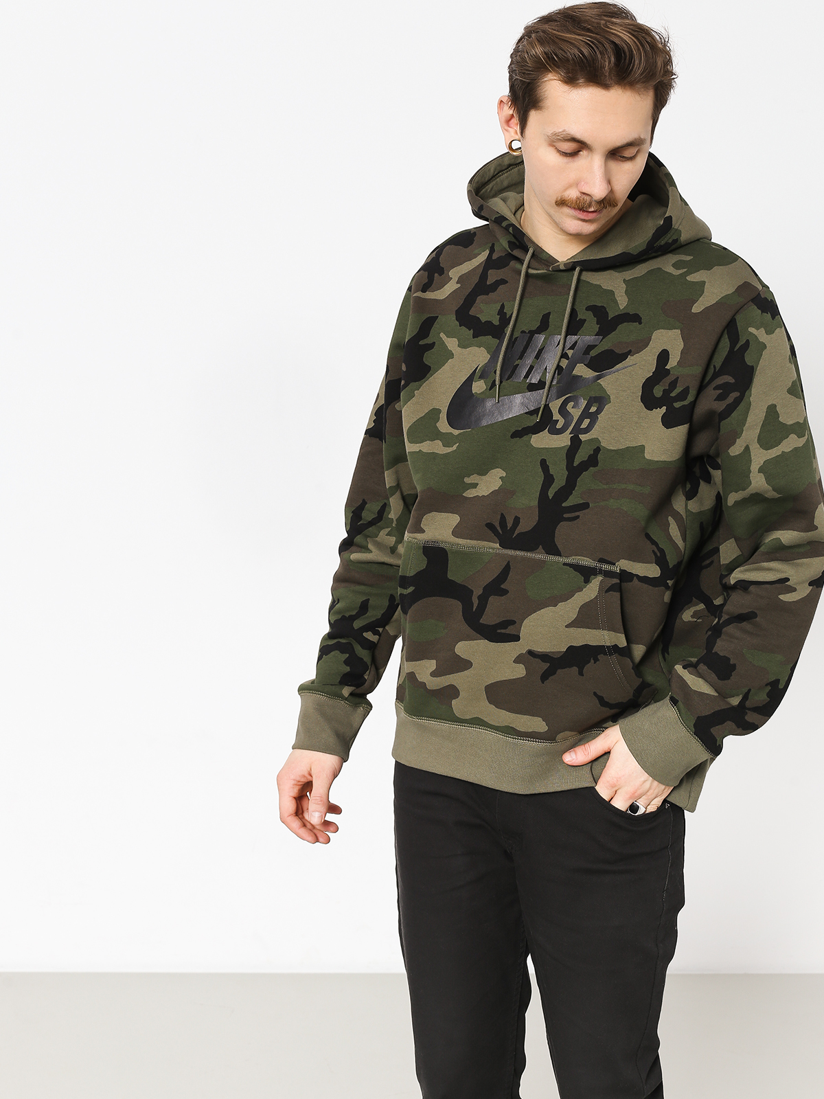 Bluza z kapturem Nike SB Sb Icon Erdl HD (medium olive/medium olive/black)