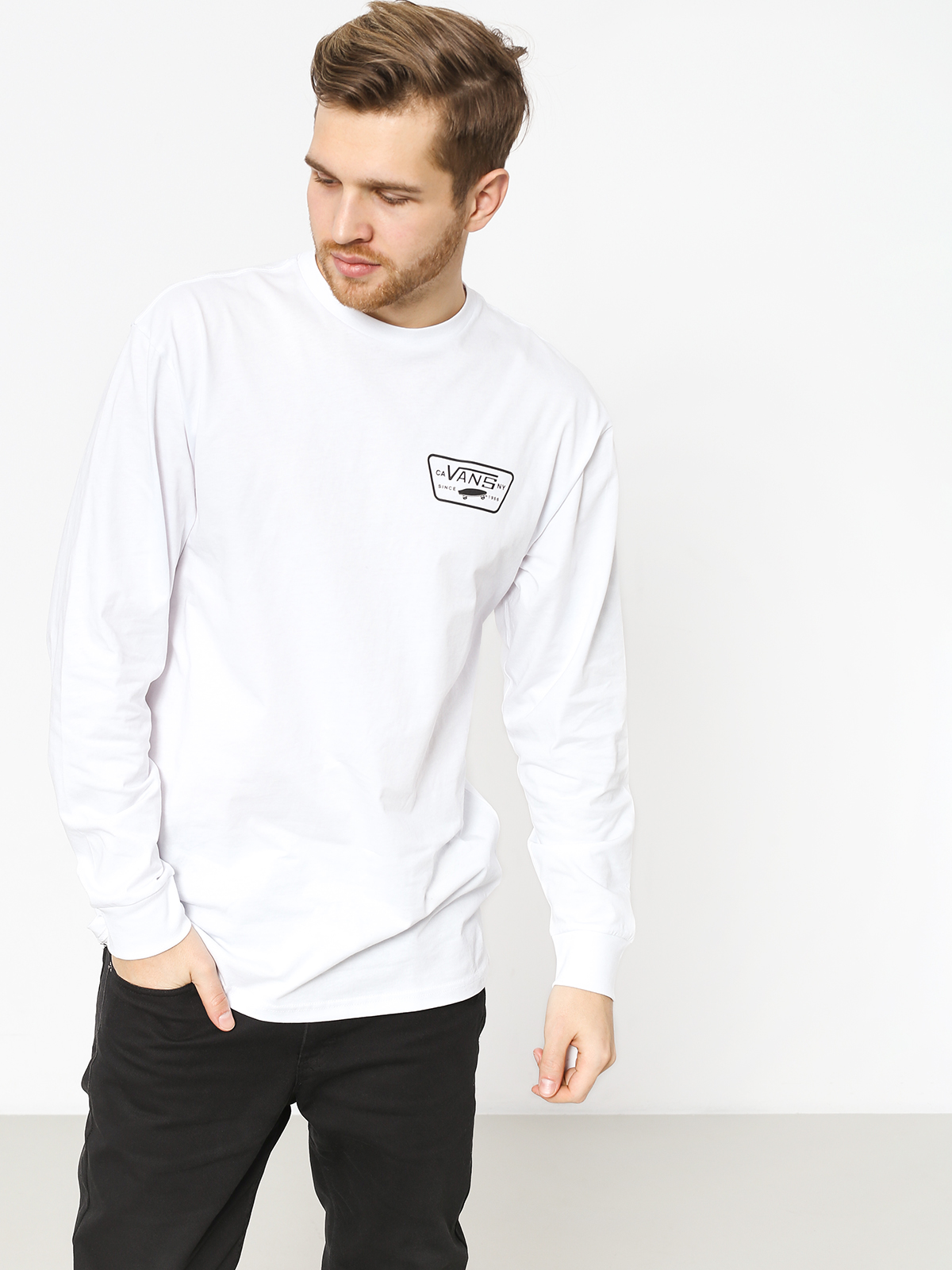 Longsleeve Vans Full Patch Back (white/black)