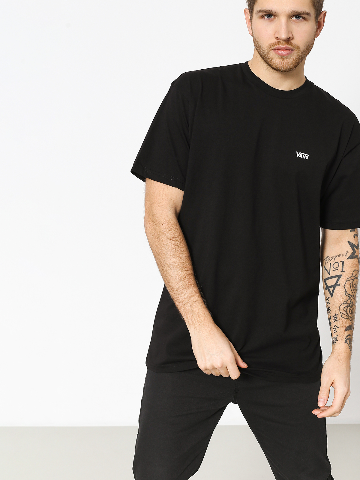 T-shirt Vans Left Chest Logo (black/white)