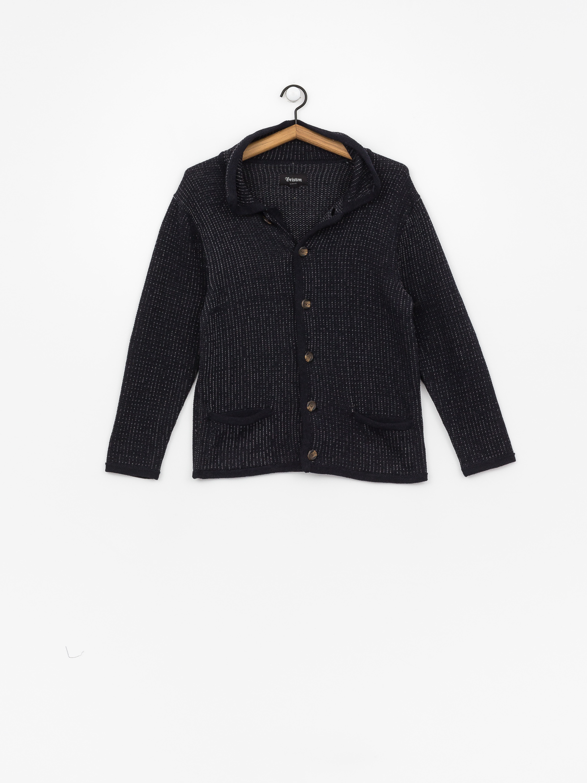 Sweter Brixton Powell Cardigan granatowy navy grey