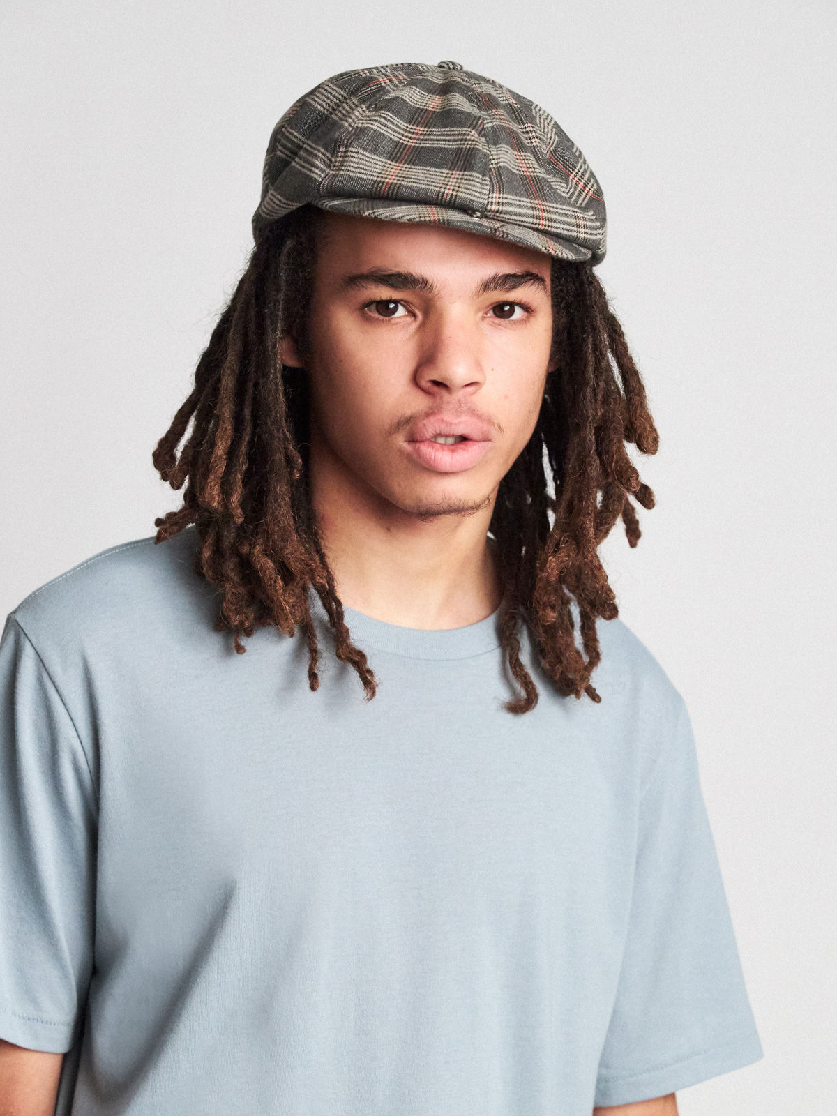 Kaszkiet Brixton Brood Snap ZD (grey/tan plaid)