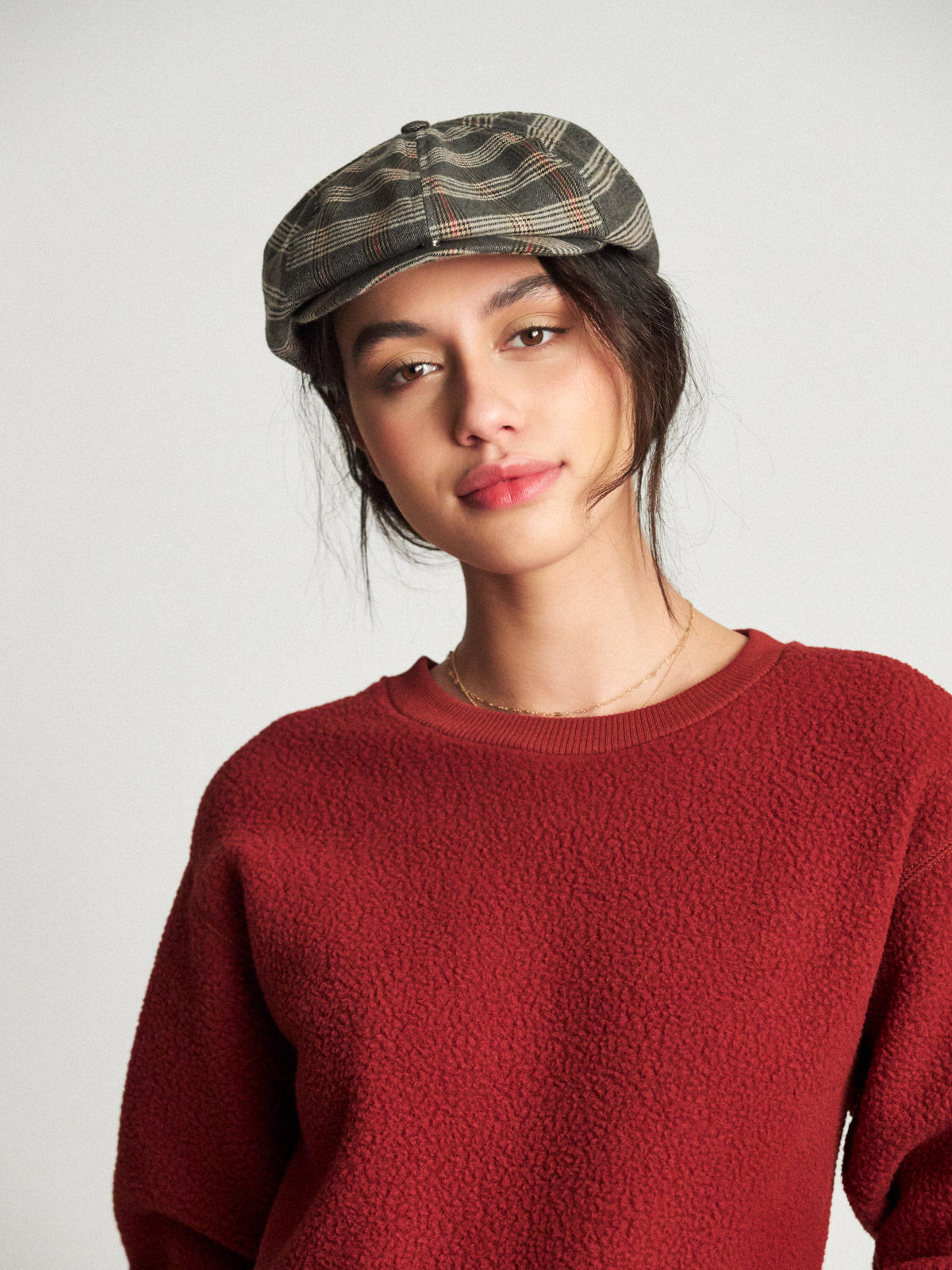 Kaszkiet Brixton Brood Snap ZD (grey/tan plaid)