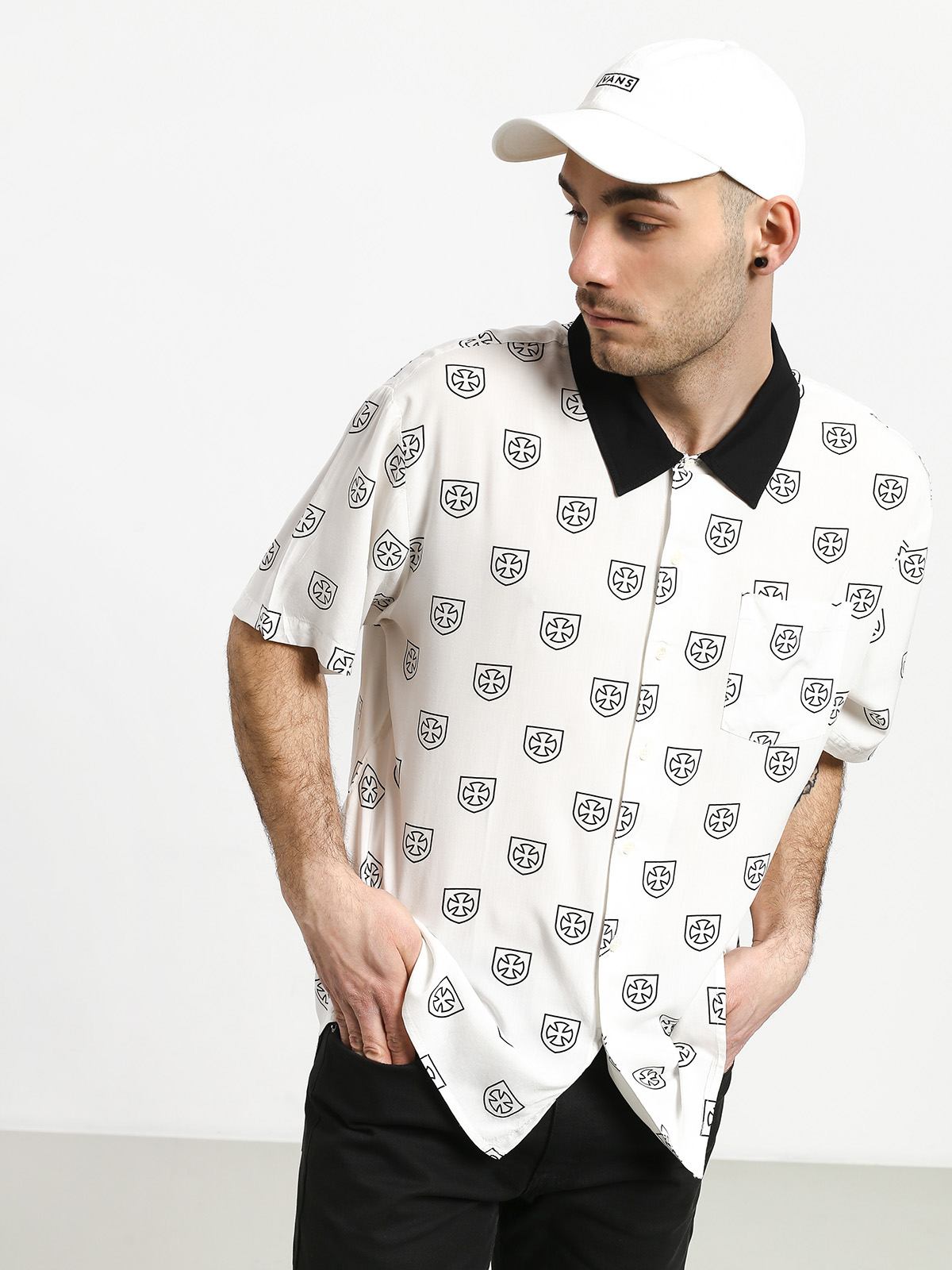 Koszula Brixton Trial Wvn (off white/black)