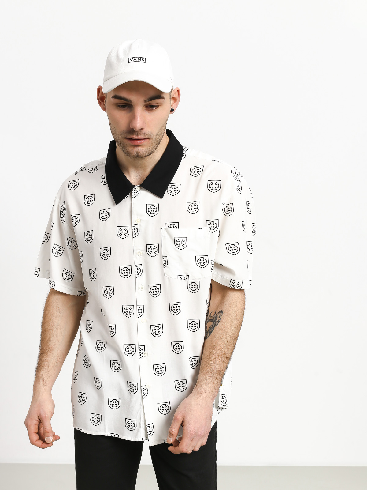 Koszula Brixton Trial Wvn (off white/black)