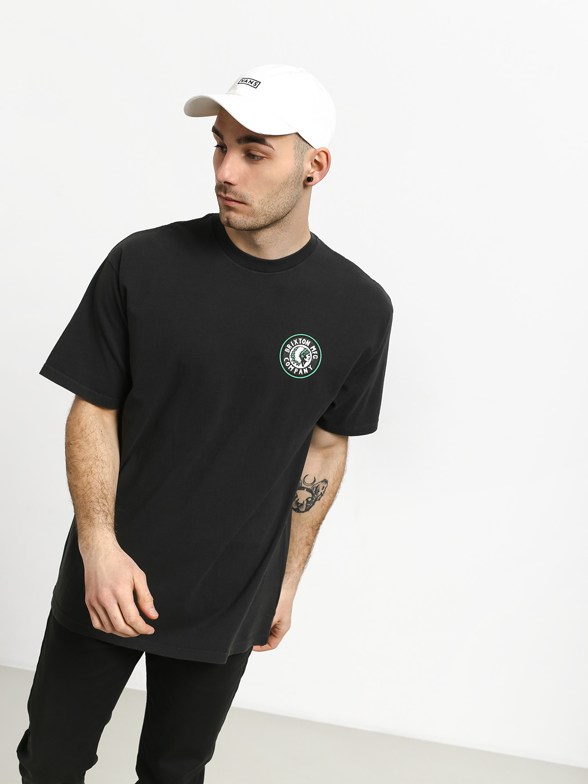 BRIXTON T-Shirt Rival Uomo – 100% Cotone, Vestibilità Standard, Logo Serigrafato – Grigio