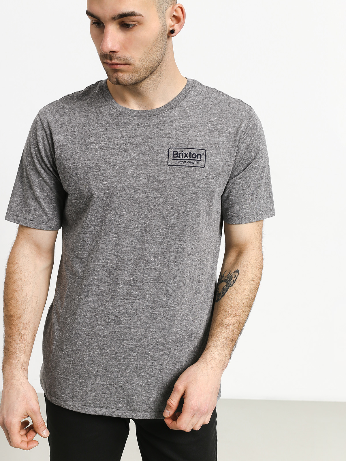 T-shirt Brixton Palmer Prem (heather grey/blue)