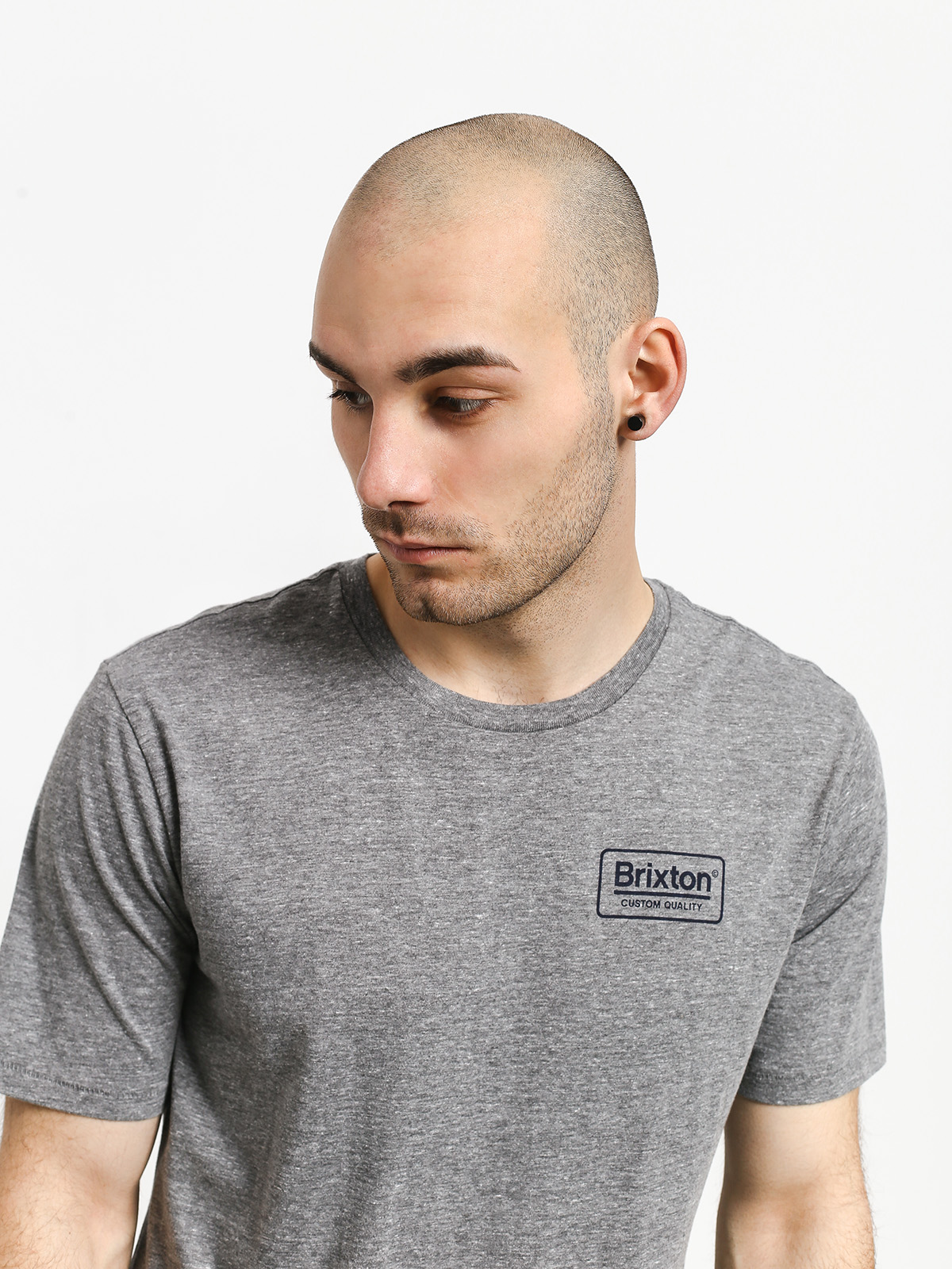 T-shirt Brixton Palmer Prem (heather grey/blue)