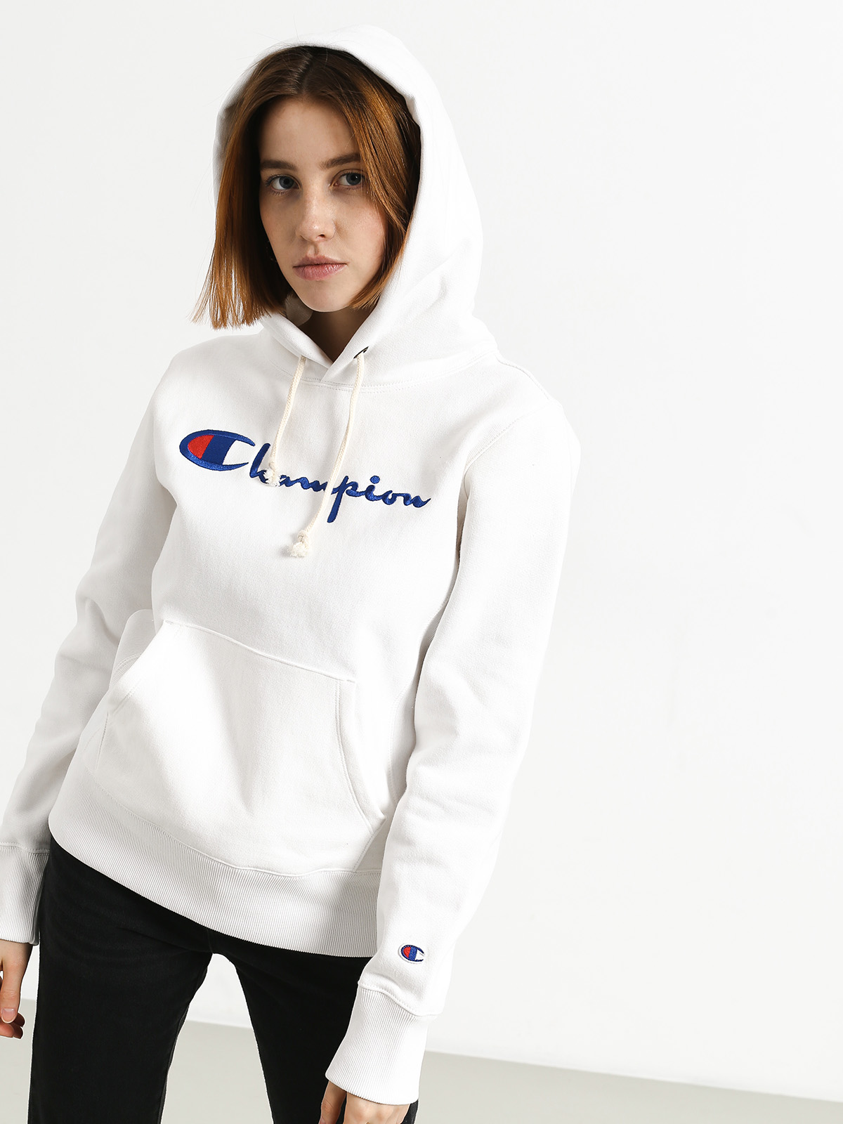 Bluza z kapturem Champion Premium Reverse Weave Hooded Sweatshirt HD Wmn (wht) Bluza z kapturem Champion Premium Reverse Weave Hooded Sweatshirt HD Wmn (wht)
