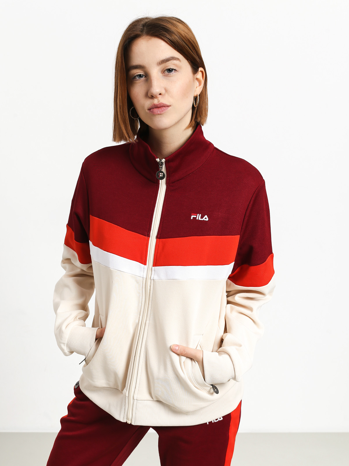 Kurtka Fila Nantale Wmn (rhubarb/whitecap gray/fiesta/bright white)