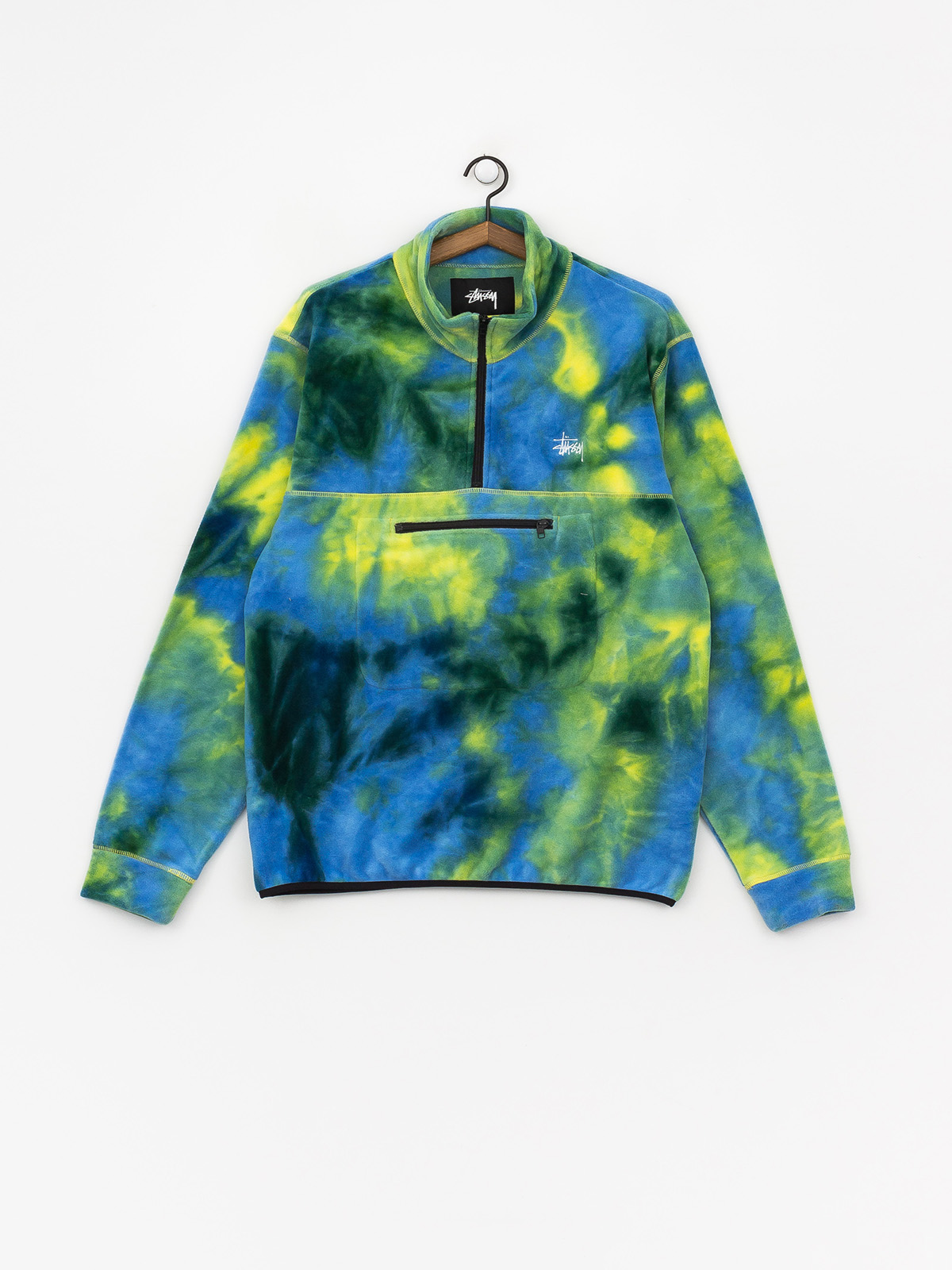 Męski Polar Stussy Polar Fleece Mock Neck (tie dye)