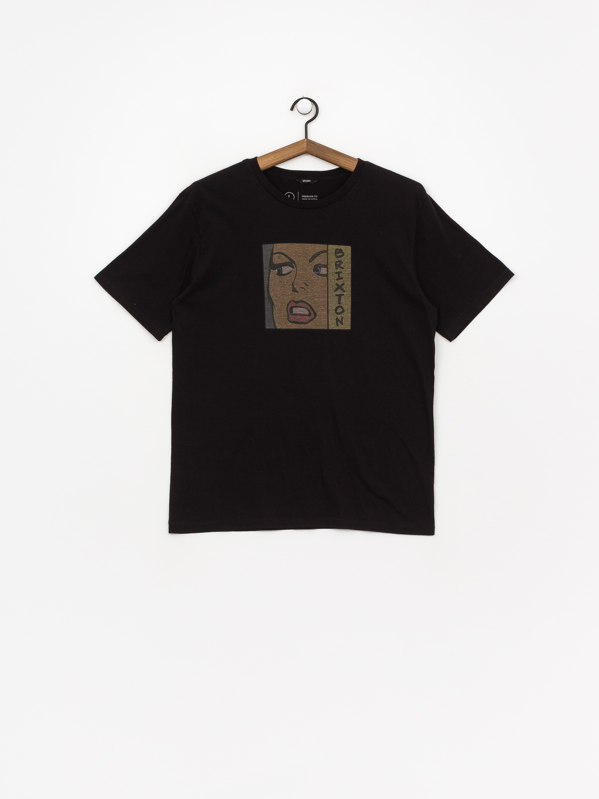 T-shirt Brixton Damsel Prt (washed black)