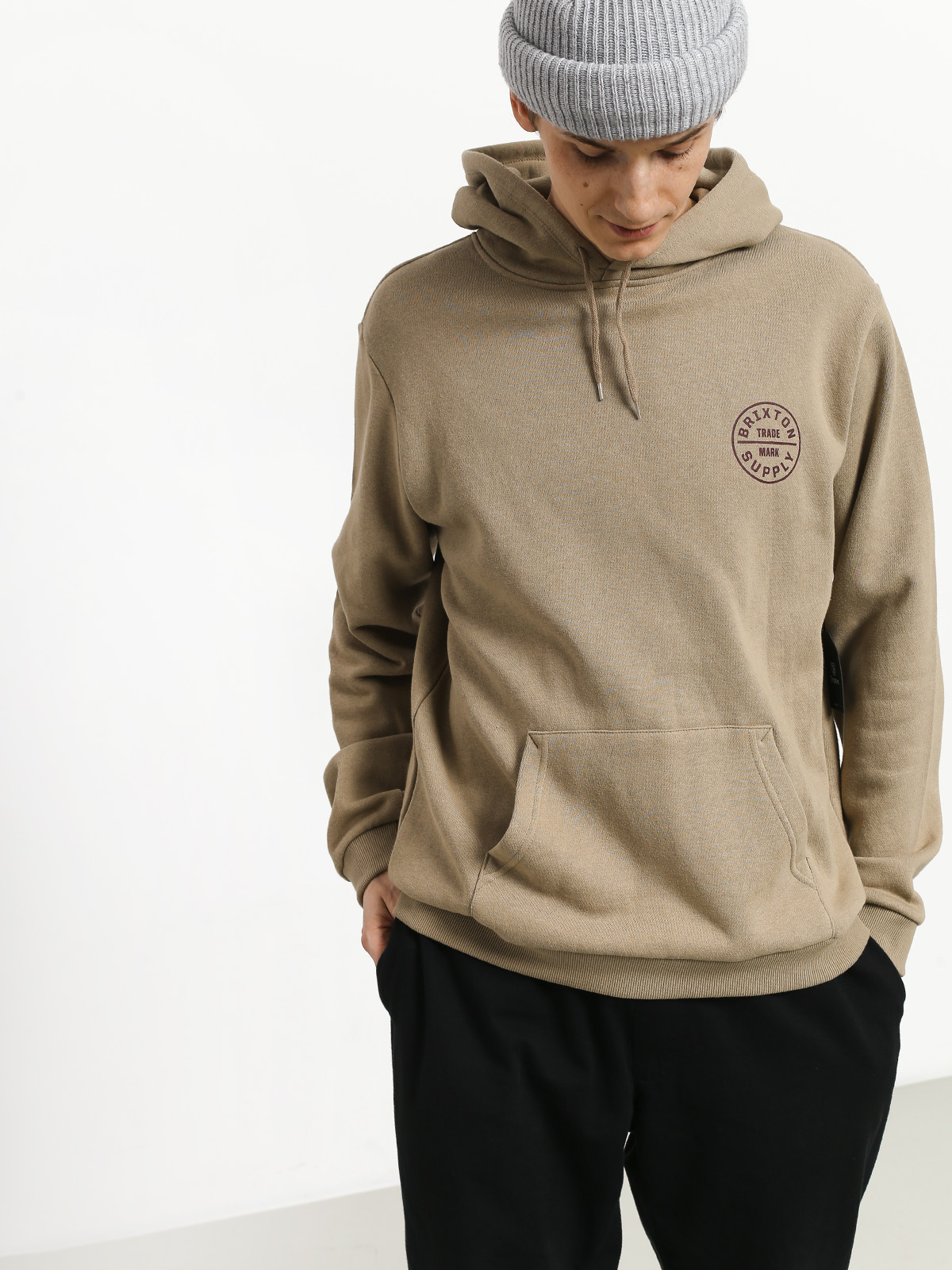 Bluza z kapturem Brixton Oath II Intl HD (light khaki)