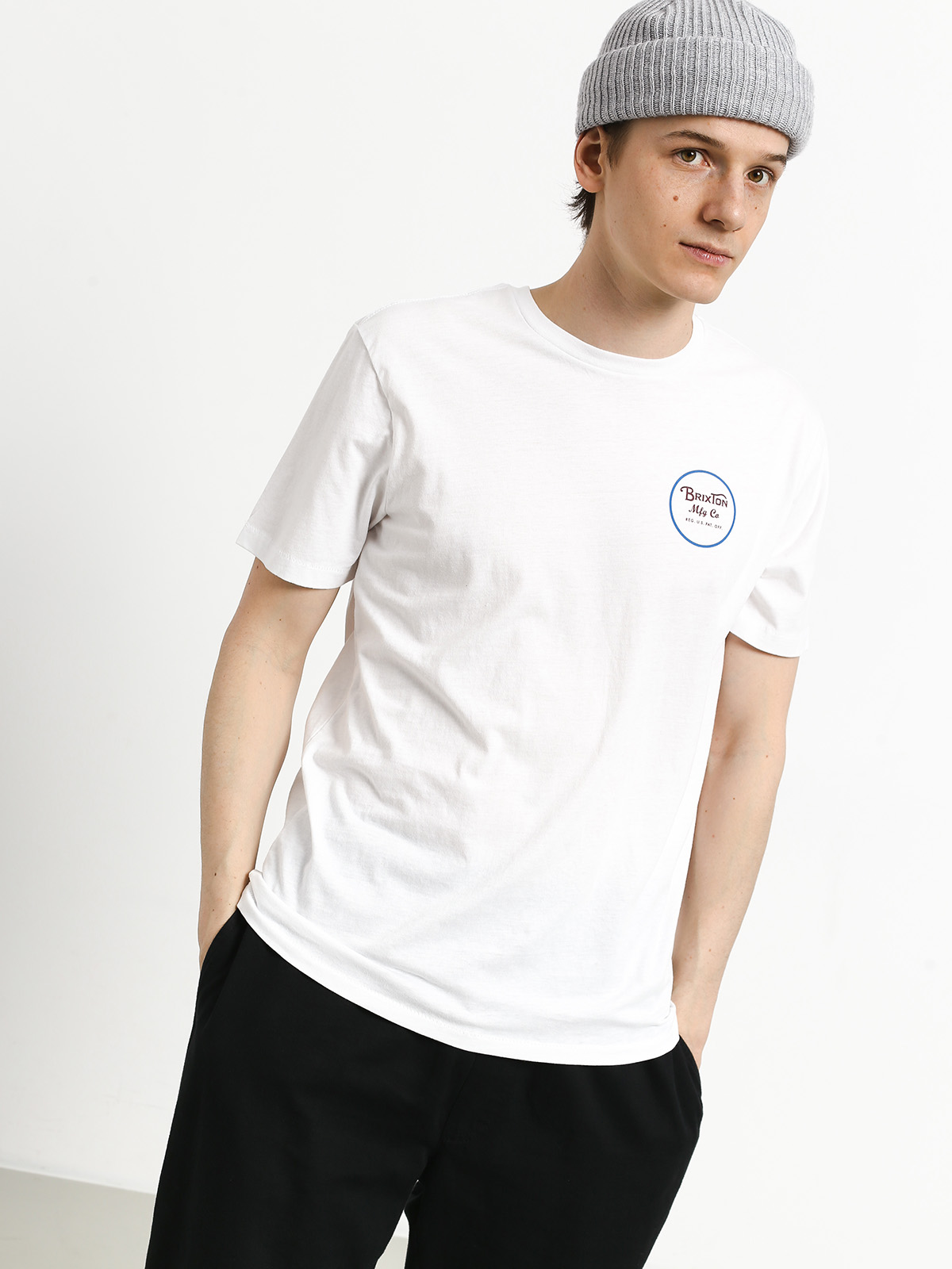 T-shirt Brixton Wheeler II Prem (white/blue)