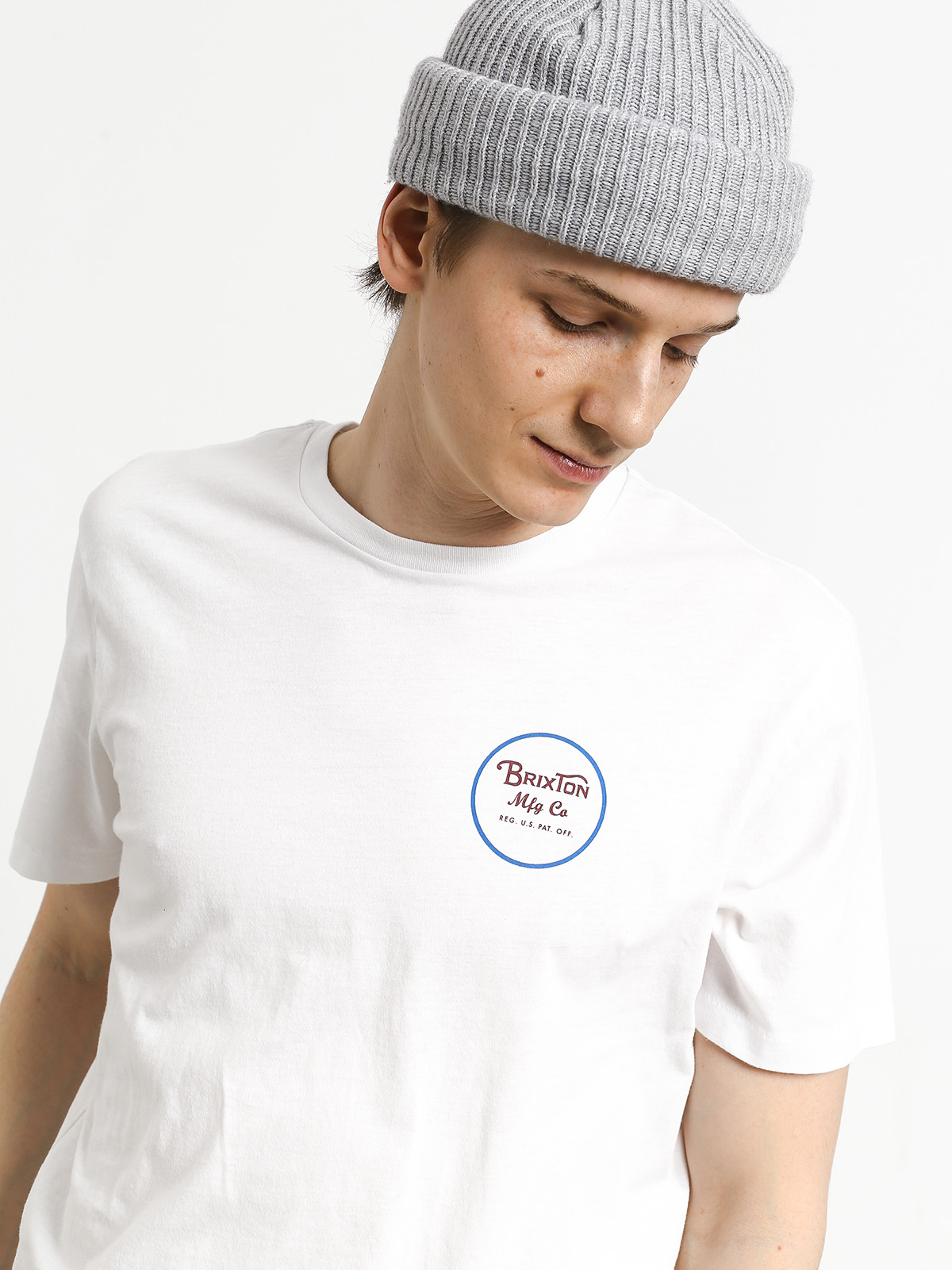 T-shirt Brixton Wheeler II Prem (white/blue)