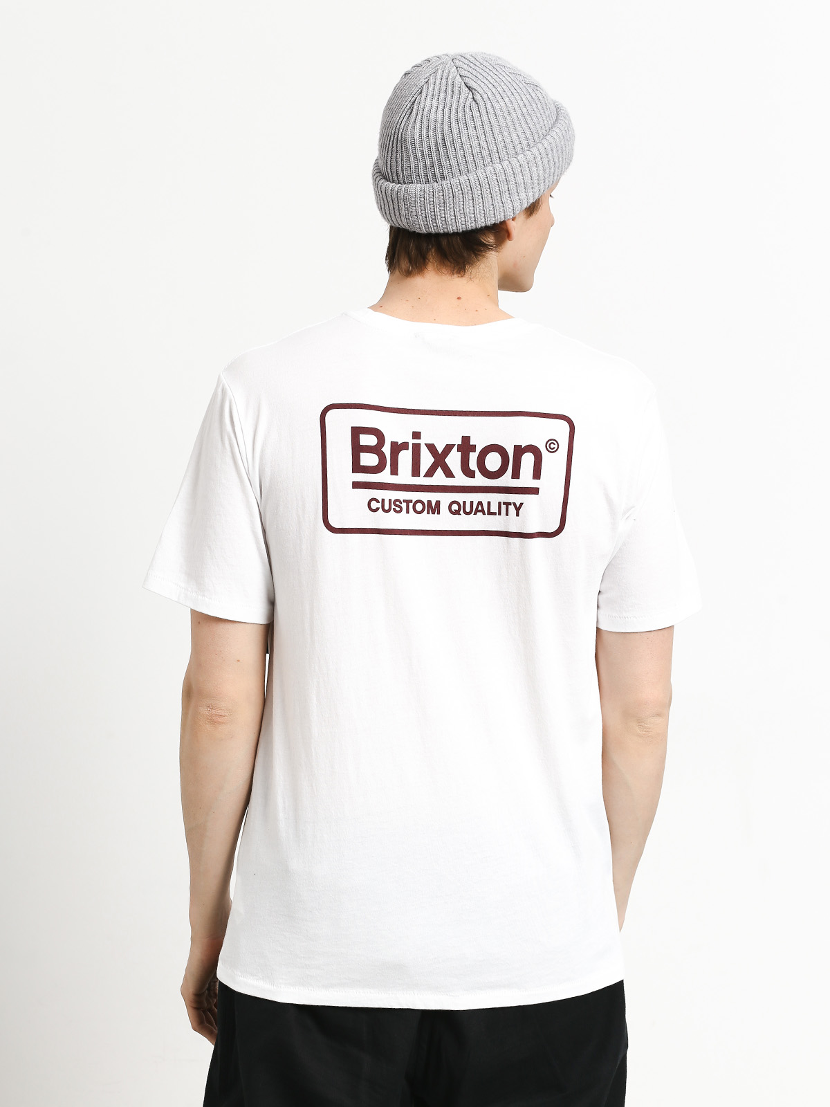 T-shirt Brixton Palmer Prem (white/burgundy)