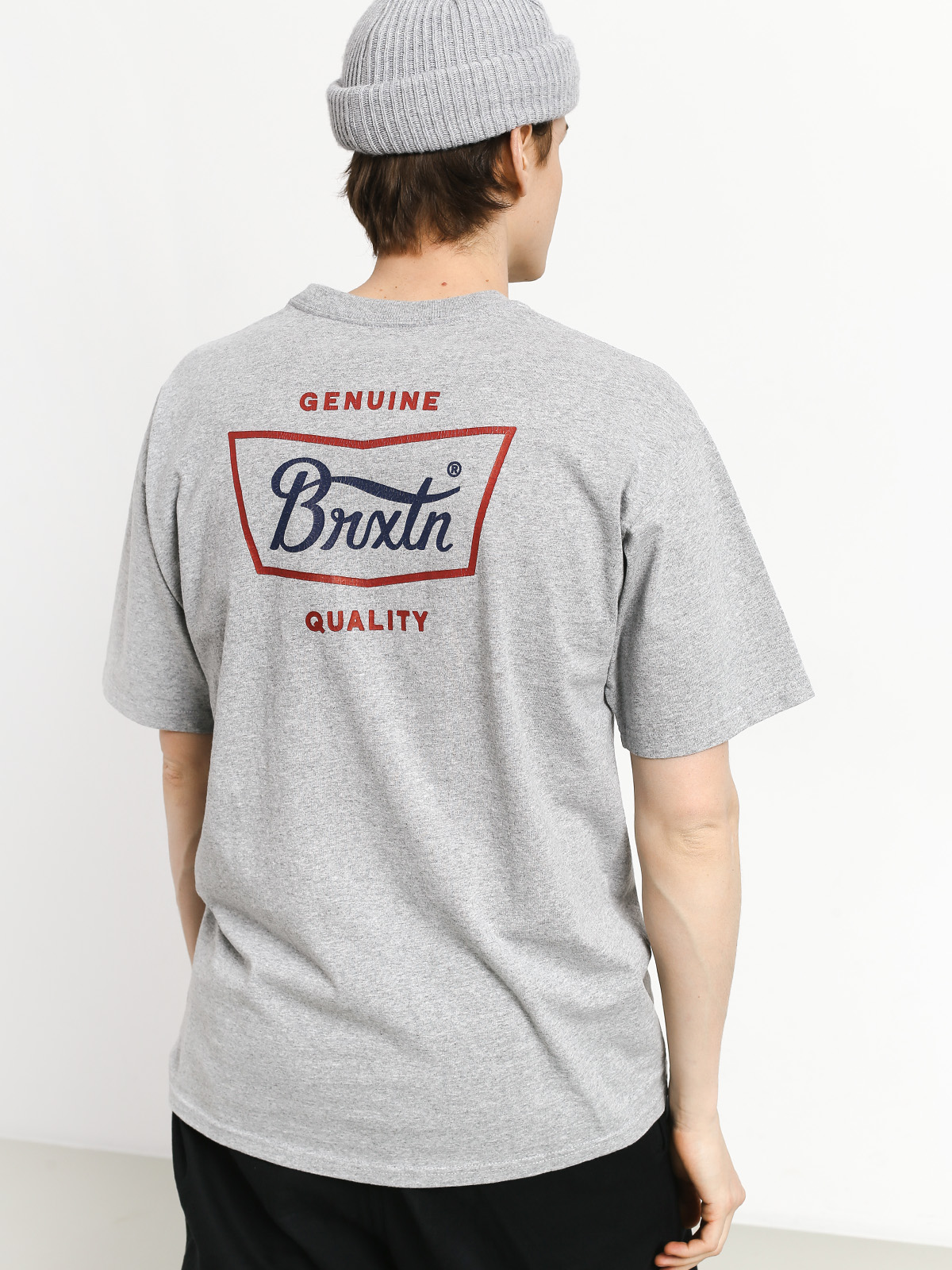 T-shirt Brixton Stith Stnd (heather grey/red/blue)