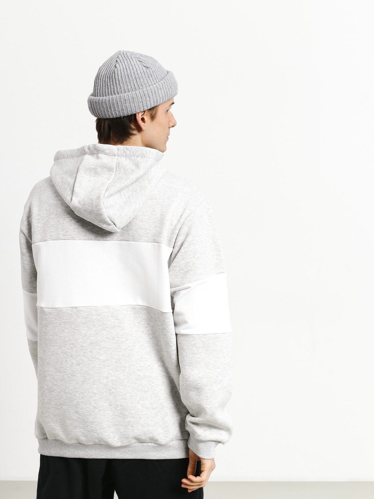 Bluza z kapturem Fila Night HD (light grey melange bros/bright white)