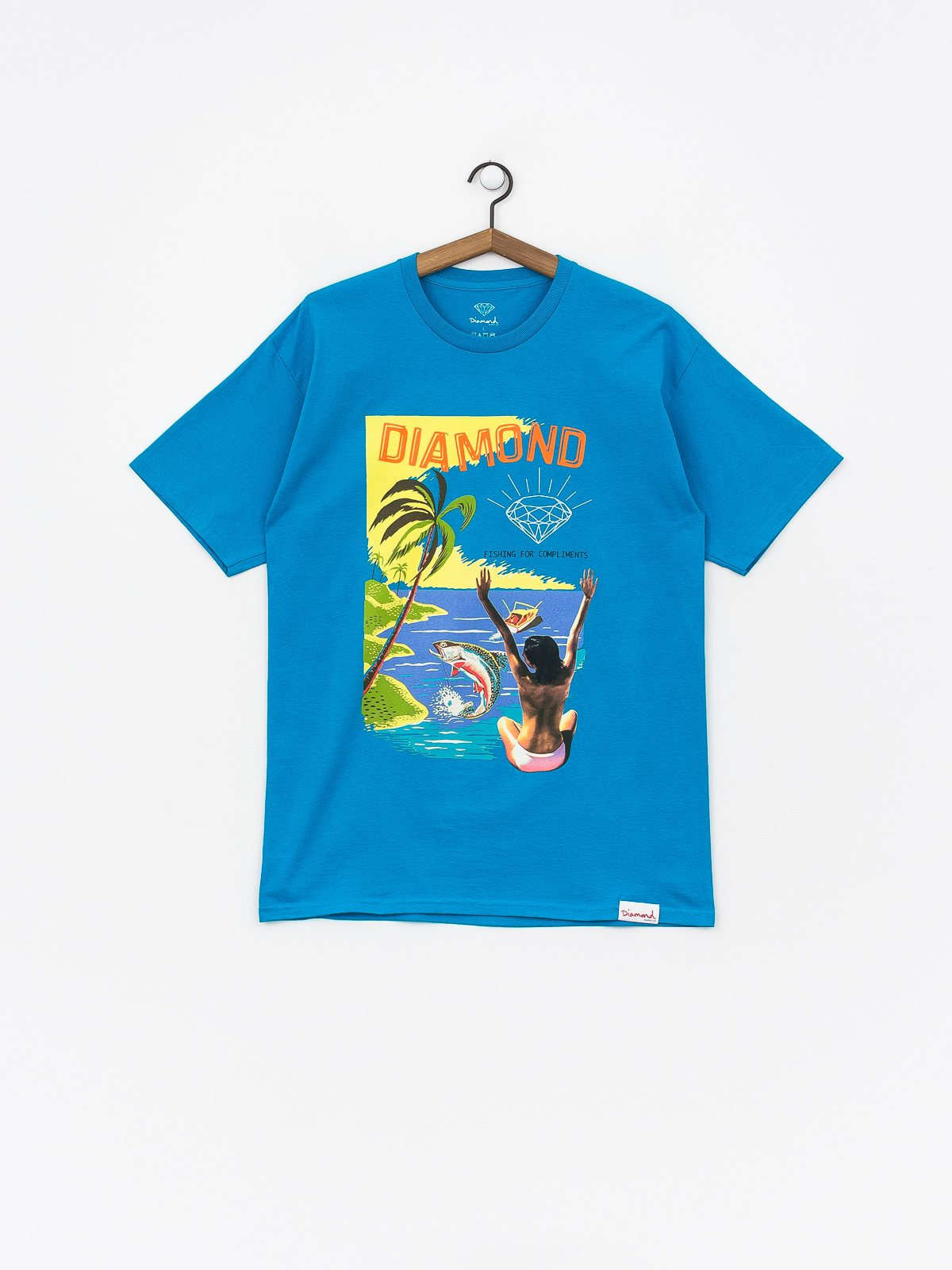T-shirt Diamond Supply Co. Fishing For Compliments (turquoise)