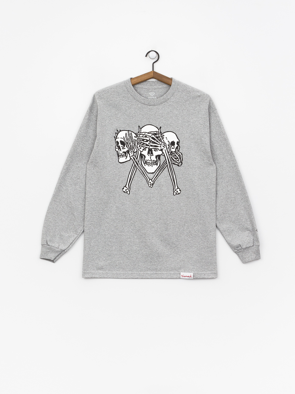 Longsleeve Diamond Supply Co. Secrets Die (heather grey)